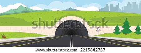 Cute and nice design of Tunnel with furniture and interior objects vector design