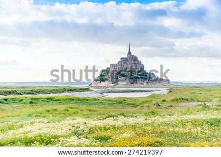 Mont St Michel world famous tourist attraction in Normandy, France - Famous historic place of French culture and heritage