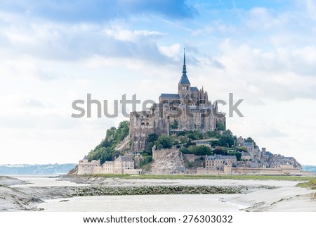 Mont St Michel world famous tourist attraction in Normandy, France - Famous historic place of French culture and heritage