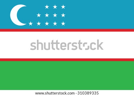 Flag of Uzbekistan. Vector illustration.
