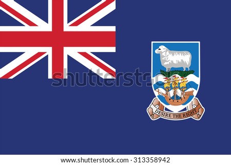 Flag of Falkland Islands. Vector illustration.