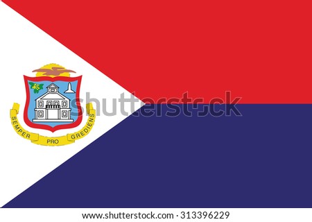 Flag of Saint Maarten. Vector illustration.