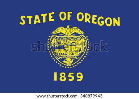 Flag of Oregon state of the United States. Vector illustration.