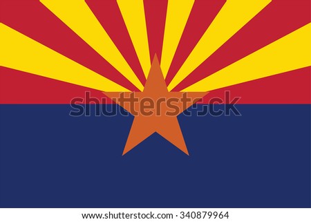 Flag of Arizona state of the United States. Vector illustration.