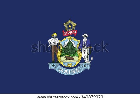 Flag of Maine state of the United States. Vector illustration.