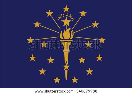 Flag of Indiana state of the United States. Vector illustration.