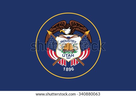 Flag of Utah state of the United States. Vector illustration.