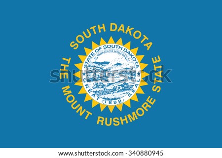 Flag of South Dakota state of the United States. Vector illustration.
