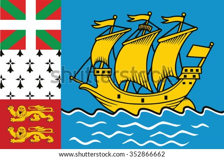 Flag of Saint-Pierre and Miquelon. Vector illustration.