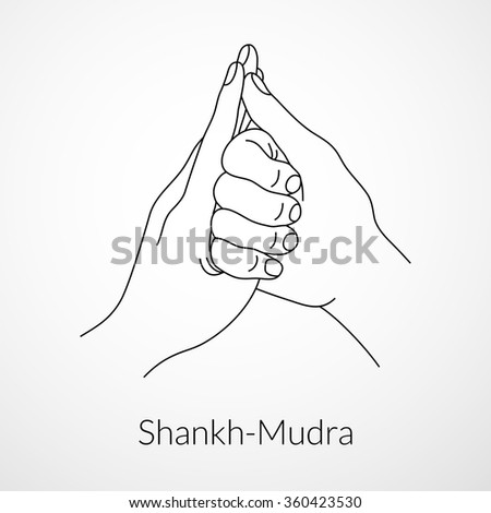 Hand In Yoga Mudra (Shankh-Mudra). Vector Illustration. Yogic Hand ...