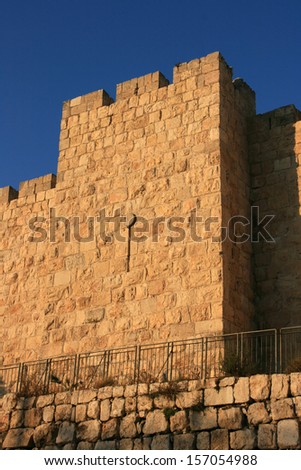 City wall of Old Jerusalem - Western wall, Jerusalem, Israel.