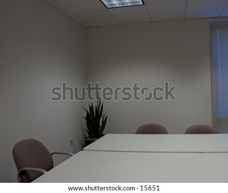 Corner of an empty conference room