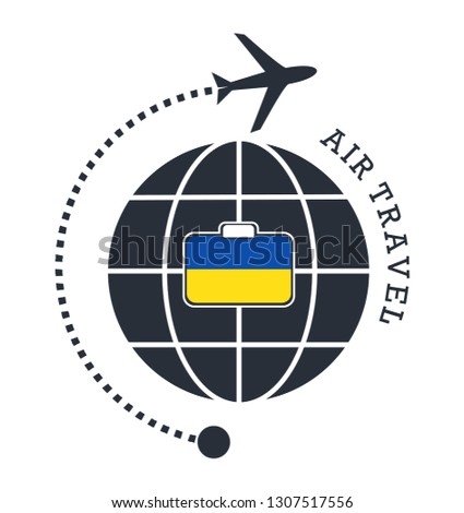 Ukraine air travel. Vector illustration.