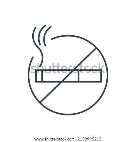 No smoking sign thin line icon. Element of simple icon for websites, web design, mobile app, info graphics. Thin line icon for website design and development, app development on white background