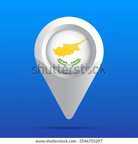 Cyprus Flag Map Icon. Glossy icon. 3D. Vector Illustration.