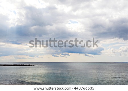 Similar – Foto Bild Himmel über silbriger See und Meer