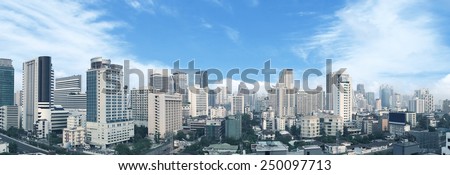 Bangkok business center panorama view.
