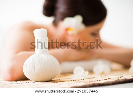 Traditional oriental aroma therapy and beauty treatments. Low depth of filed, background is blurry, focus on foreground only.