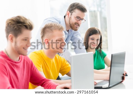 Students at the informatics and programming lesson