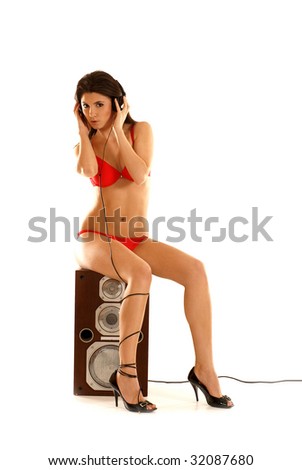 Sexy dj isolated on white