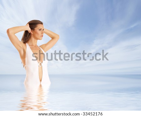 Sexy lady near the sea