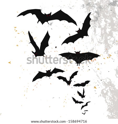Halloween background with a full moon and bats