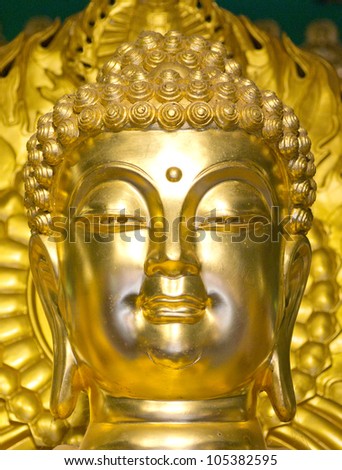 Portrait of a golden buddha statue