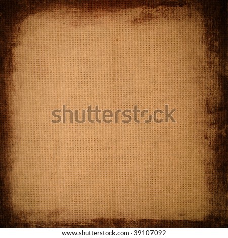 Aged canvas texture with border