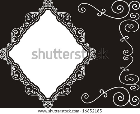 Elegant frame on black background