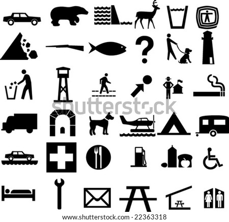 recreation and cultural interest area signs - Stock Image - Everypixel