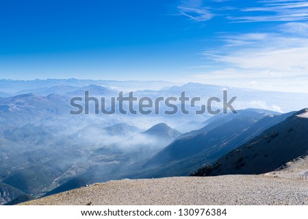View from the Mont Ventoux area, Southern France, Alps