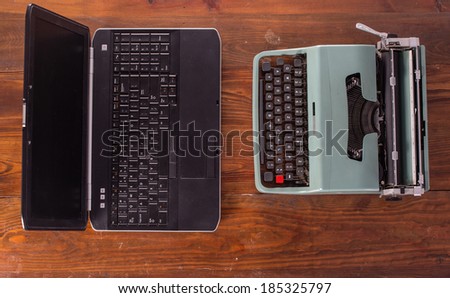 New and old typing machines