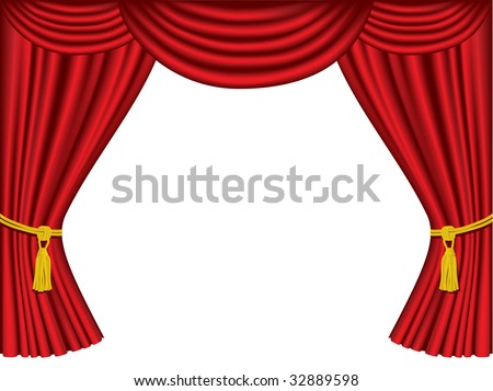 Theater Curtains With Copy Space Stock Vector Illustration 32889598 ...