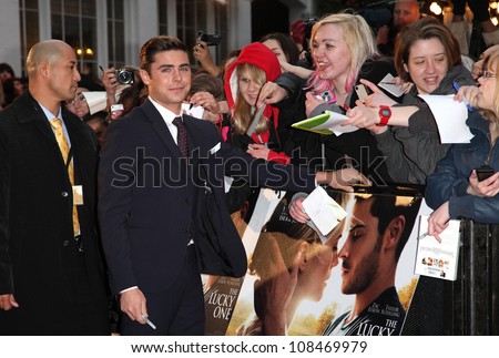 Zac Efron arriving for \'The Lucky One\' European Premiere, Bluebird, Chelsea, London. 23/04/2012 Picture by: Alexandra Glen / Featureflash
