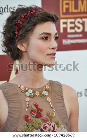 Keira Knightley at the world premiere of her movie \
