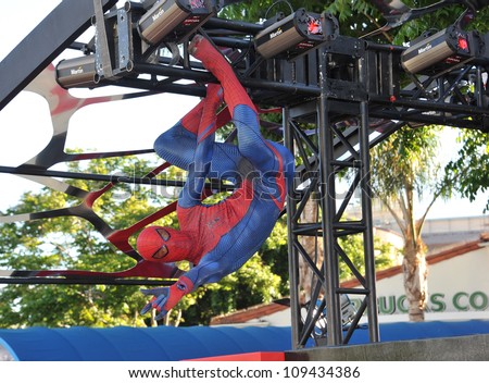 Spider-Man at the world premiere of 