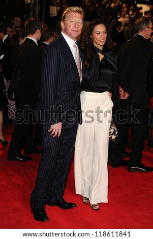 Boris Becker and wife, Lily arriving for the Royal World Premiere of \'Skyfall\' at Royal Albert Hall, London. 23/10/2012 Picture by: Steve Vas