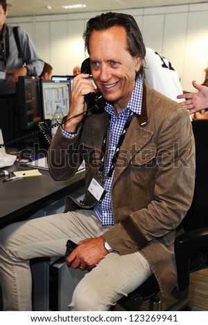 Richard E Grant on the trading floor of BGC as part of the BGC Charity Day 2012, Canary Wharf, London. 11/09/2012 Picture by: Steve Vas