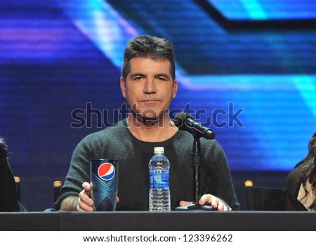 Simon Cowell at the press conference for the season finale of Fox\'s \