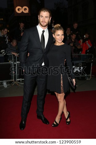 Elsa Pataky and Chris Hemsworth arriving for the 2012 GQ Men Of The Year Awards, Royal Opera House, London. 05/09/2012 Picture by: Henry Harris