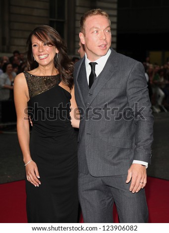 Chris Hoy and wife arriving for the 2012 GQ Men Of The Year Awards, Royal Opera House, London. 05/09/2012 Picture by: Alexandra Glen