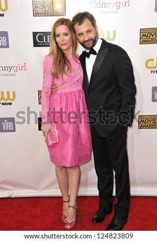 Leslie Mann & husband director Judd Apatow at the 18th Annual Critics\' Choice Movie Awards at Barker Hanger, Santa Monica Airport. January 10, 2013  Santa Monica, CA Picture: Paul Smith