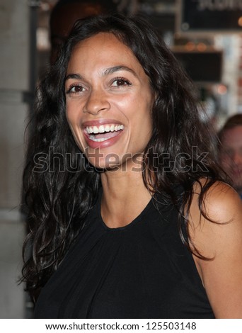 Rosario Dawson arriving for the launch night of \'Julius Caesar\' at the Noel Coward Theatre, London. 15/08/2012 Picture by: Alexandra Glen