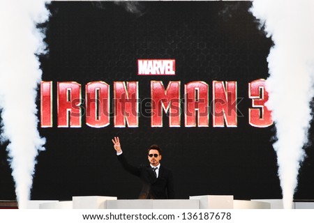 Robert Downey Jr. arriving for the Iron Man 3 Premiere, Odeon Leicester Square, London. 18/04/2013 Picture by: Steve Vas