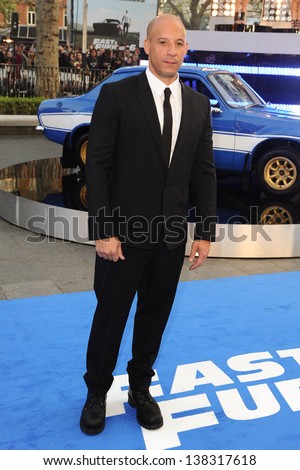 Vin Diesel arriving for the \'Fast And Furious 6\' Premiere, at Empire Leicester Square, London. 07/05/2013