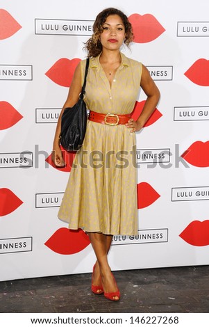 Antonia Thomas arrives for The Lulu Guinness Paint Project Event at the Old Sorting Office, London. 11/07/2013