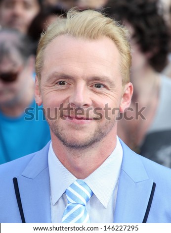 Simon Pegg arriving for The World\'s End World Premiere, at Empire Leicester Square, London. 10/07/2013