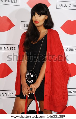 Jameela Jamil arrives for The Lulu Guinness Paint Project Event at the Old Sorting Office, London. 11/07/2013