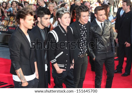 One Direction arriving at the UK Premiere of \'One Direction, This Is Us\' at the Empire Leicester Square, London. 20/08/2013
