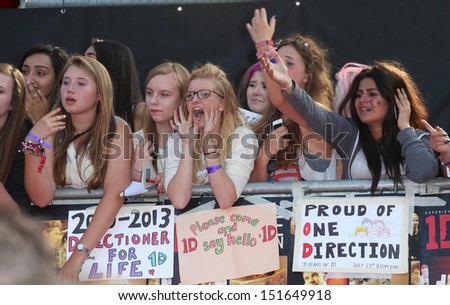 Directioners at the UK Premiere of \'One Direction, This Is Us\' at the Empire Leicester Square, London. 20/08/2013
